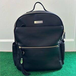 Lily Jade Large Anna Backpack in black leather and lilac interior
